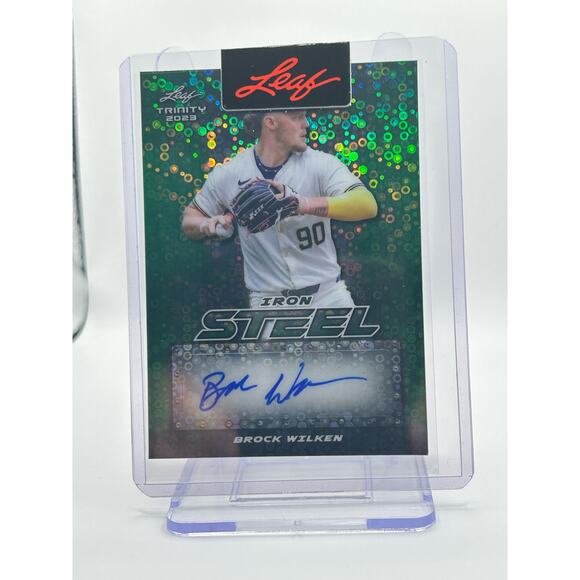 2023 Leaf Trinity Brock Wilken Green Iron Steel PreProduction Proof Auto 1/1 SSP - Picture 1 of 2